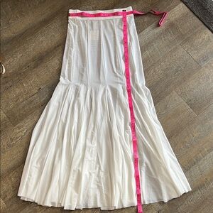 Free People Elegant Cream Mesh Fabric Maxi Skirt